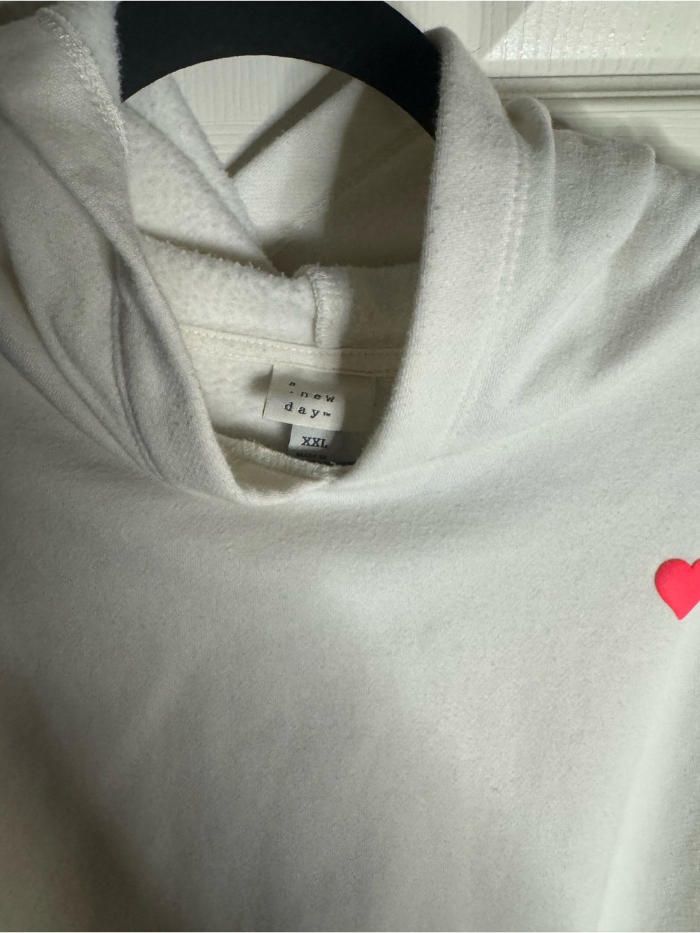 a new day White Hoodie with Pink Heart Chest Accent - Picture 4 of 5